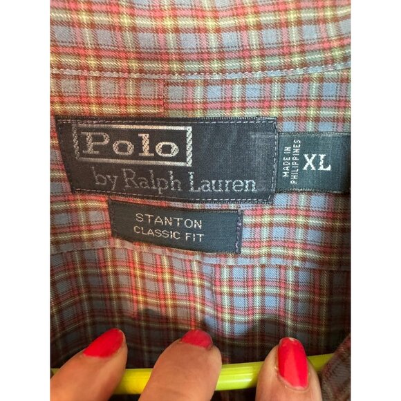 Polo By Ralph Lauren Stanton Classic Fit XL Plaid Long Sleeve Button-Down Shirt - Picture 3 of 9